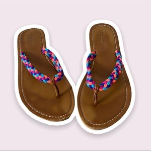 Aeropostale Women’s Multicolor Crochet Strap Sandals Size 8.5